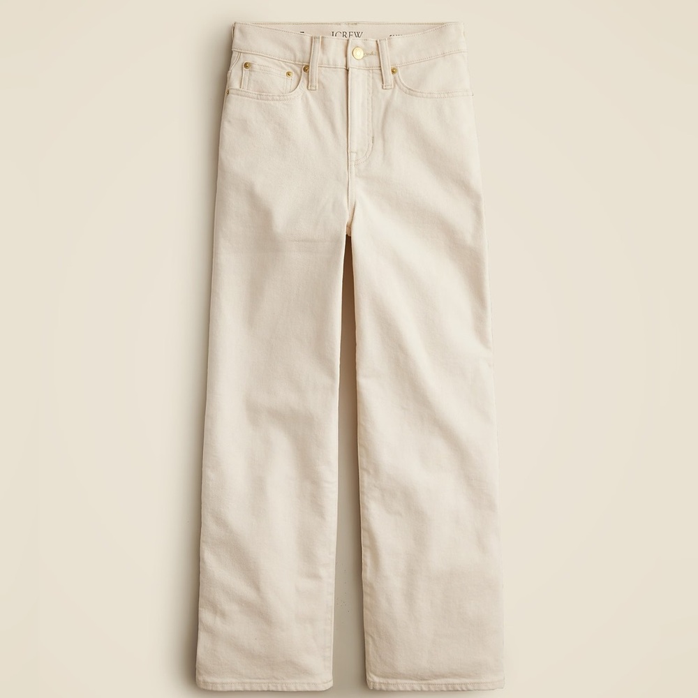 J. Crew Cream Wide-Leg Jeans